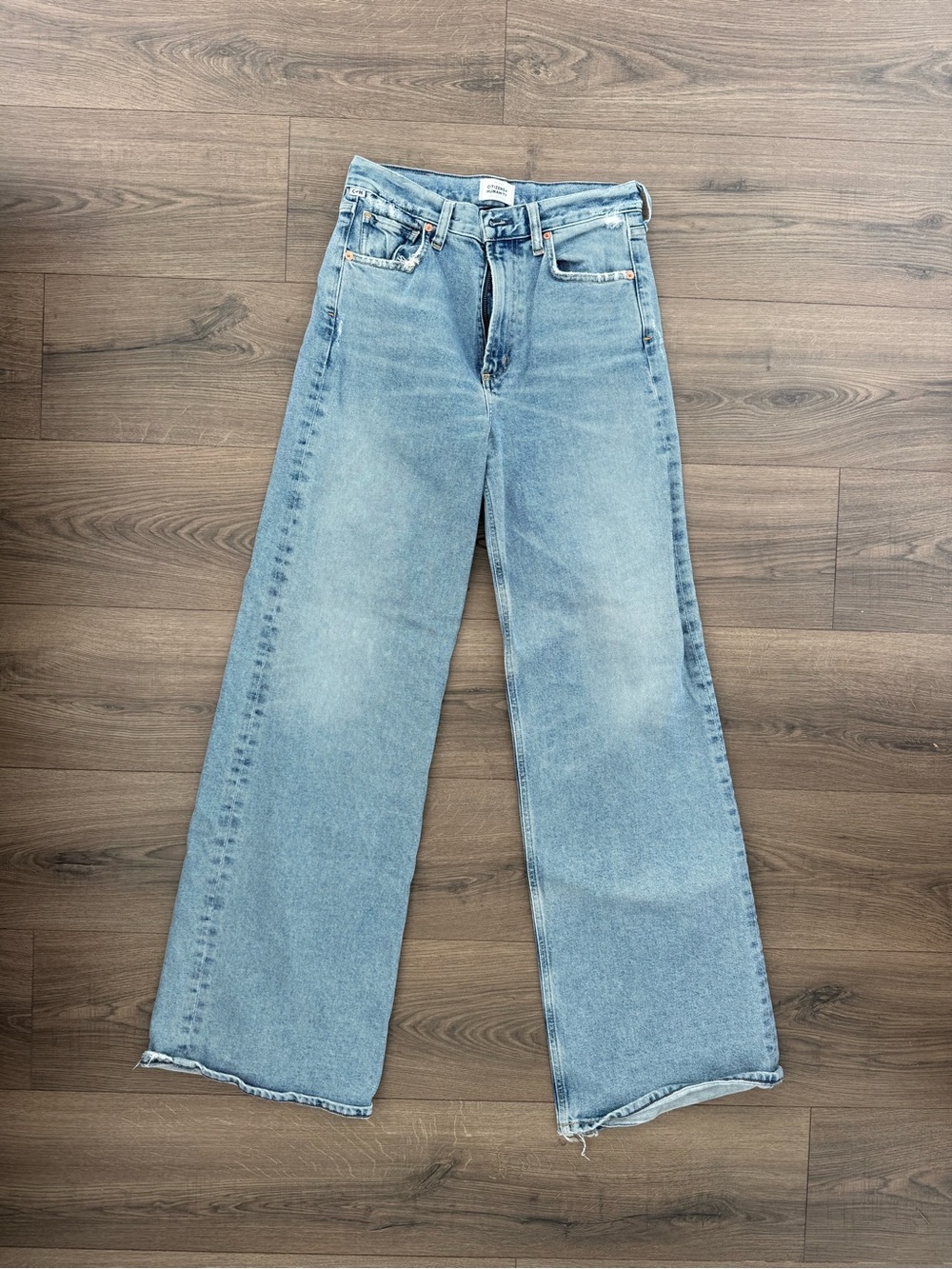 Citizens Of Humanity Washed Light Blue Wide-Leg Jeans